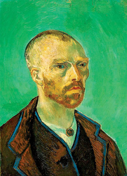 Self Portrait by Vincent Van Gogh Greetings Card - Click Image to Close